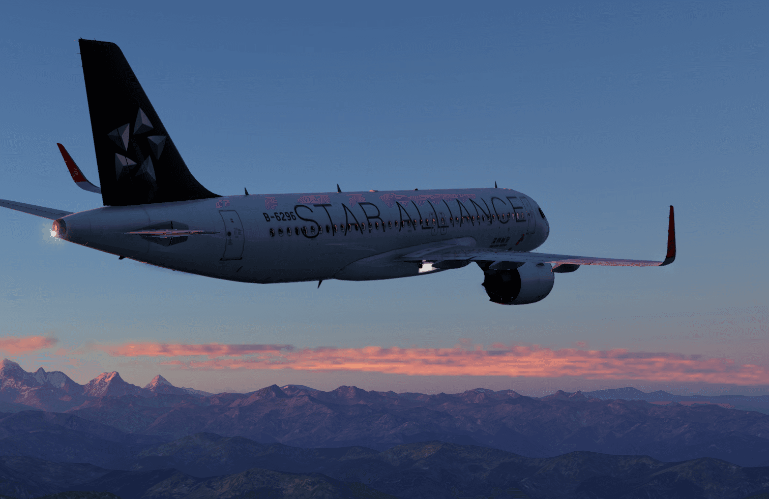 Flying over the Tibetan Plateau